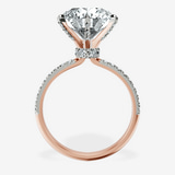 14kt Rose Gold Mereia Secret Halo Lab Diamond Ring side right image one