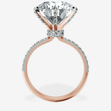 10kt Rose Gold Mereia Secret Halo Lab Diamond Ring side right image one