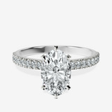 10kt White Gold Mereia Secret Halo Lab Diamond Ring front image