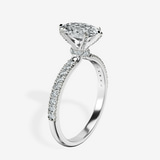 10kt White Gold Mereia Secret Halo Lab Diamond Ring standing product image one