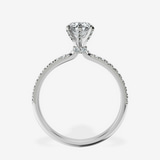 10kt White Gold Mereia Secret Halo Lab Diamond Ring side right image one