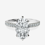 18ct White Gold Mereia Secret Halo Lab Diamond Ring front image
