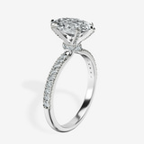 18ct White Gold Mereia Secret Halo Lab Diamond Ring standing product image one