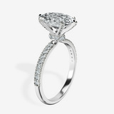 14kt White Gold Mereia Secret Halo Lab Diamond Ring standing product image one