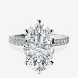 10kt White Gold Mereia Secret Halo Lab Diamond Ring front image