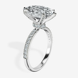 Platinum Mereia Secret Halo Lab Diamond Ring standing product image one