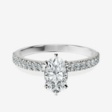 10kt White Gold Mereia Secret Halo Lab Diamond Ring front image