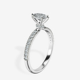 10kt White Gold Mereia Secret Halo Lab Diamond Ring standing product image one