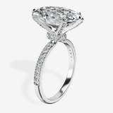 10kt White Gold Mereia Secret Halo Lab Diamond Ring standing product image one
