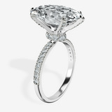 Platinum Mereia Secret Halo Lab Diamond Ring standing product image one
