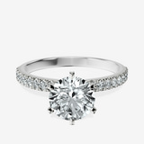 10kt White Gold Mereia Secret Halo Lab Diamond Ring front image