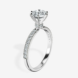 10kt White Gold Mereia Secret Halo Lab Diamond Ring standing product image one