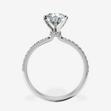 10kt White Gold Mereia Secret Halo Lab Diamond Ring side right image one