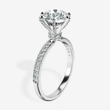 Platinum Mereia Secret Halo Lab Diamond Ring standing product image one
