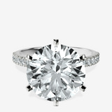 10kt White Gold Mereia Secret Halo Lab Diamond Ring front image