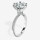 10kt White Gold Mereia Secret Halo Lab Diamond Ring standing product image one