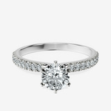 Platinum Mereia Secret Halo Lab Diamond Ring front image