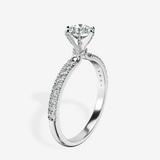 Platinum Mereia Secret Halo Lab Diamond Ring standing product image one