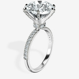 18kt White Gold Mereia Secret Halo Lab Diamond Ring standing product image one