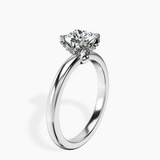 10kt White Gold Mabel Petal Solitaire Lab Diamond Ring standing product image one