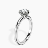 10kt White Gold Mabel Petal Solitaire Lab Diamond Ring standing product image one