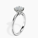 10kt White Gold Mabel Petal Solitaire Lab Diamond Ring standing product image one