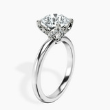10kt White Gold Mabel Petal Solitaire Lab Diamond Ring standing product image one