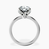 10kt White Gold Mabel Petal Solitaire Lab Diamond Ring side right image one