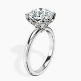 10kt White Gold Mabel Petal Solitaire Lab Diamond Ring standing product image one