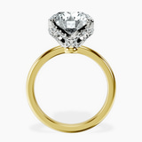 10kt Yellow Gold Mabel Petal Solitaire Lab Diamond Ring side right image one