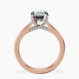 10kt Rose Gold Agnes Criss cross Prong Solitaire 2mm Lab Diamond Ring side right image one