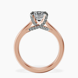 14kt Rose Gold Agnes Criss cross Prong Solitaire 2mm Lab Diamond Ring side right image one