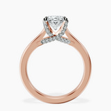 10kt Rose Gold Agnes Criss cross Prong Solitaire 2mm Lab Diamond Ring side right image one