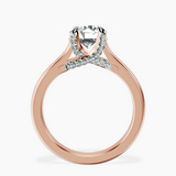 10kt Rose Gold Agnes Criss cross Prong Solitaire 2mm Lab Diamond Ring side right image one
