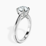 10kt White Gold Agnes Criss cross Prong Solitaire 2mm Lab Diamond Ring standing product image one