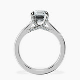 10kt White Gold Agnes Criss cross Prong Solitaire 2mm Lab Diamond Ring side right image one