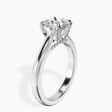 10kt White Gold Agnes Criss cross Prong Solitaire 2mm Lab Diamond Ring standing product image one