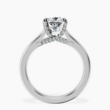 10kt White Gold Agnes Criss cross Prong Solitaire 2mm Lab Diamond Ring side right image one