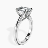 10kt White Gold Agnes Criss cross Prong Solitaire 2mm Lab Diamond Ring standing product image one
