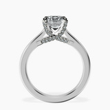 10kt White Gold Agnes Criss cross Prong Solitaire 2mm Lab Diamond Ring side right image one