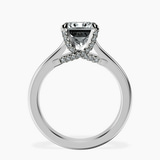Platinum Agnes Criss cross Prong Solitaire 2mm Lab Diamond Ring side right image one