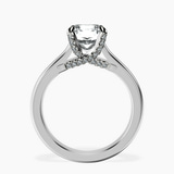 Platinum Agnes Criss cross Prong Solitaire 2mm Lab Diamond Ring side right image one