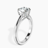 10kt White Gold Agnes Criss cross Prong Solitaire 2mm Lab Diamond Ring standing product image one