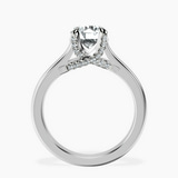 10kt White Gold Agnes Criss cross Prong Solitaire 2mm Lab Diamond Ring side right image one