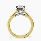 14kt Yellow Gold Agnes Criss cross Prong Solitaire 2mm Lab Diamond Ring side right image one