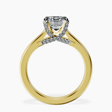 14kt Yellow Gold Agnes Criss cross Prong Solitaire 2mm Lab Diamond Ring side right image one