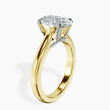 10kt Yellow Gold Agnes Criss cross Prong Solitaire 2mm Lab Diamond Ring standing product image one