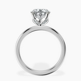 10kt White Gold Matilda Leaf Petal Solitaire Lab Diamond Ring side right image one