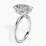 10kt White Gold Matilda Leaf Petal Solitaire Lab Diamond Ring standing product image one