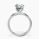 10kt White Gold Matilda Leaf Petal Solitaire Lab Diamond Ring side right image one